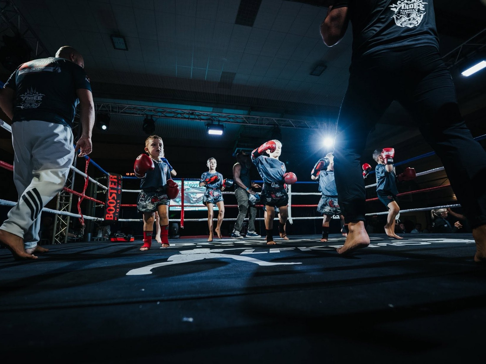 Cours de boxe éducative pour enfants de 4 à 7 ans en salle dojo à Trazegnies
